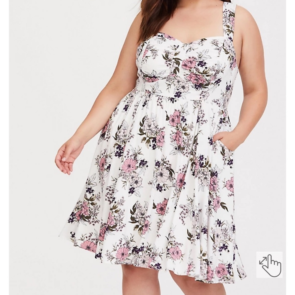 Torrid size 3 floral challis mini dress